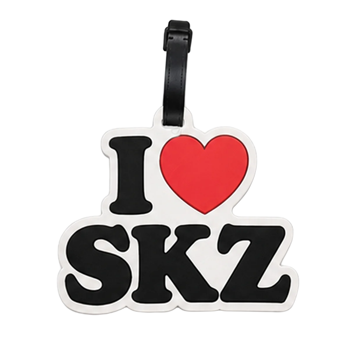 I heart SKZ luggage tag with secure strap for travel bags