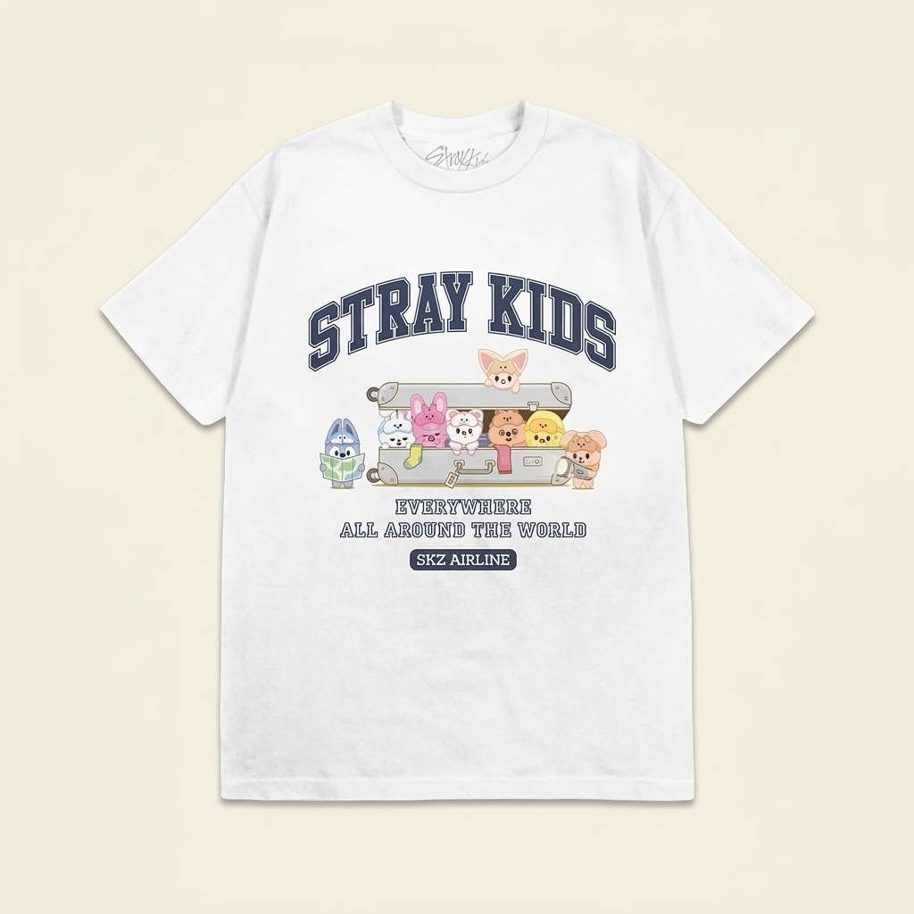SKZ Airline graphic t-shirt flat lay